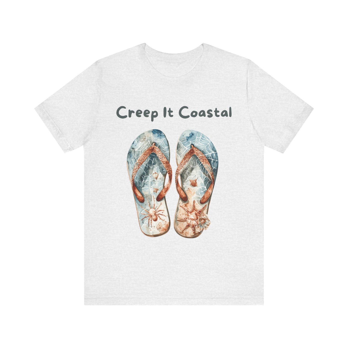 Coastal Flip Flop Tee - Summer Vibes, Beachwear, Casual T-Shirt, Gift for Ocean Lovers, Vacation Shirt, Beach Day Essential