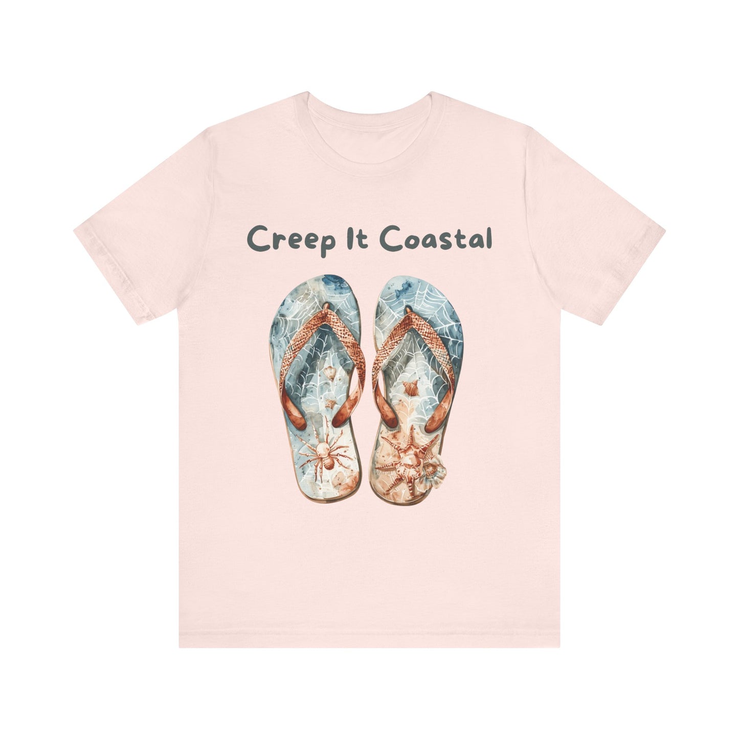Coastal Flip Flop Tee - Summer Vibes, Beachwear, Casual T-Shirt, Gift for Ocean Lovers, Vacation Shirt, Beach Day Essential