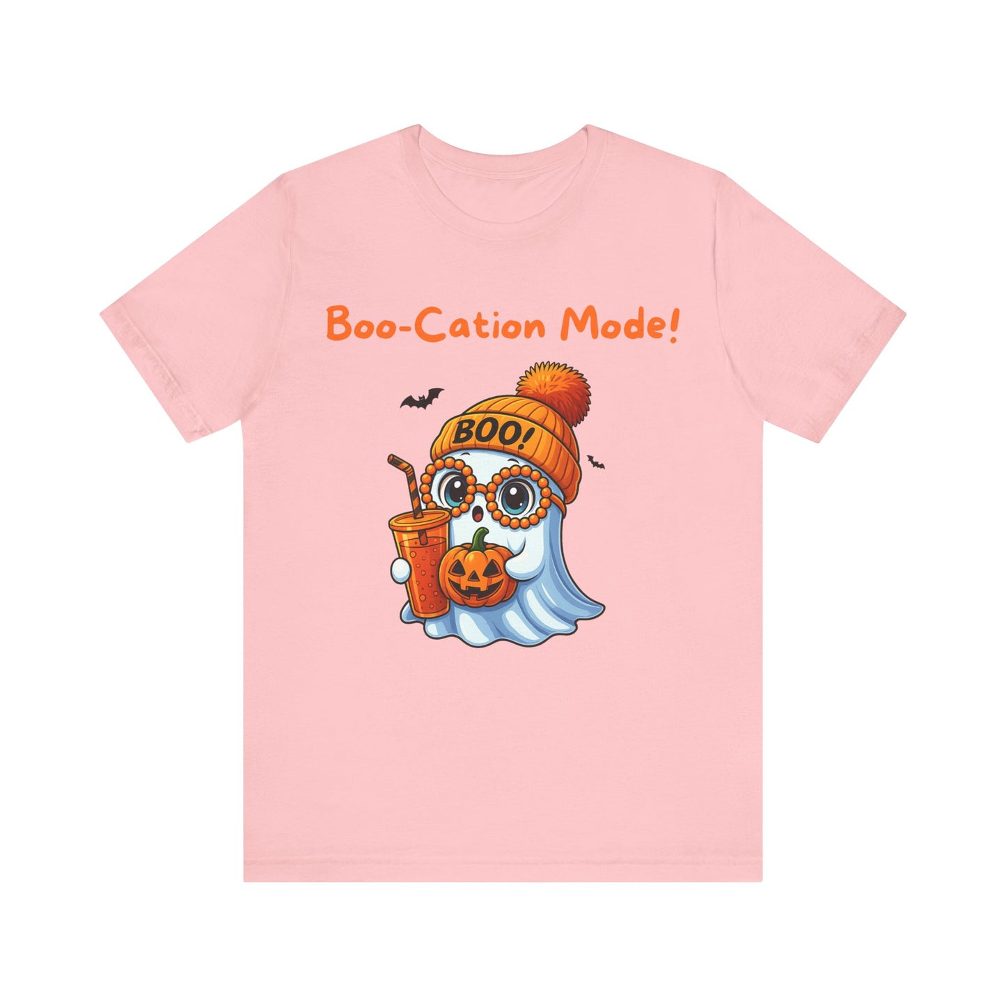Boo-Cation Mode Ghost Tee, Unisex Halloween Shirt, Cute Fall Fashion, Spooky Season Gift, Fun Ghost Graphic Tee