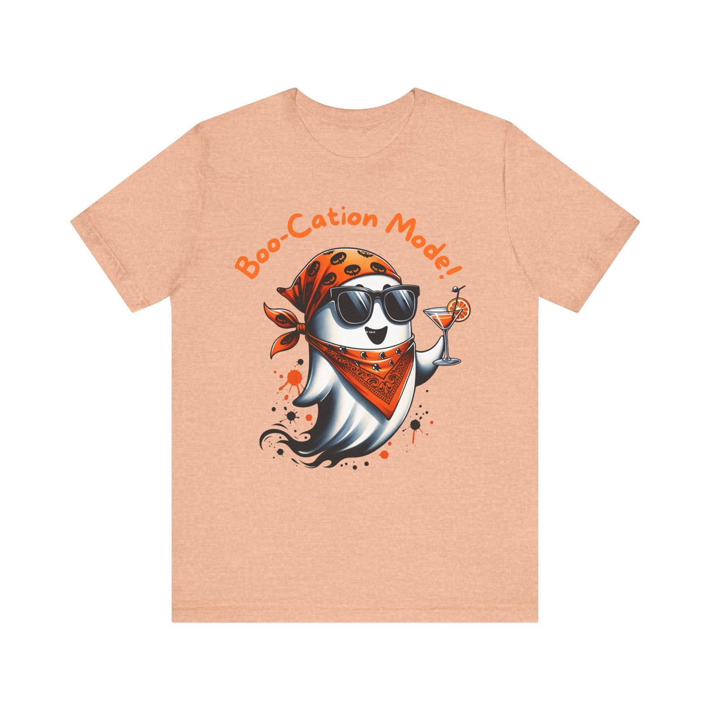 Boo-Cation Mode Ghost Tee, Halloween Shirt, Funny Ghost T-Shirt, Cute Summer Vacation Tee, Spooky Casual Wear