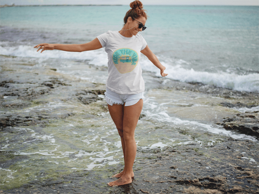 Retro Camping Tee - "Ride the Vibe" Unisex Jersey Short Sleeve Shirt, Summer Fun Shirt, Travel T-Shirt, Adventure Apparel, Outdoorsy Gift