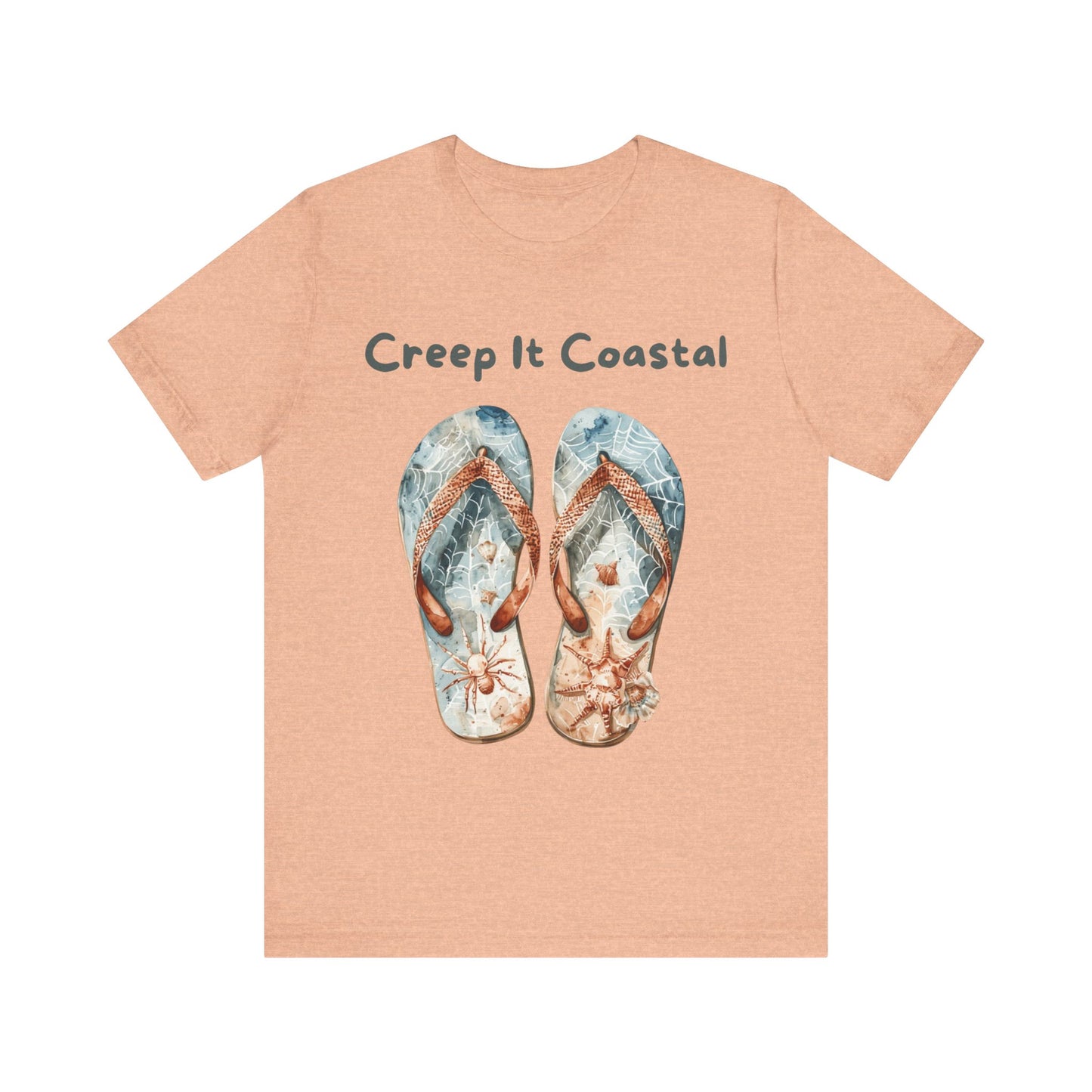 Coastal Flip Flop Tee - Summer Vibes, Beachwear, Casual T-Shirt, Gift for Ocean Lovers, Vacation Shirt, Beach Day Essential
