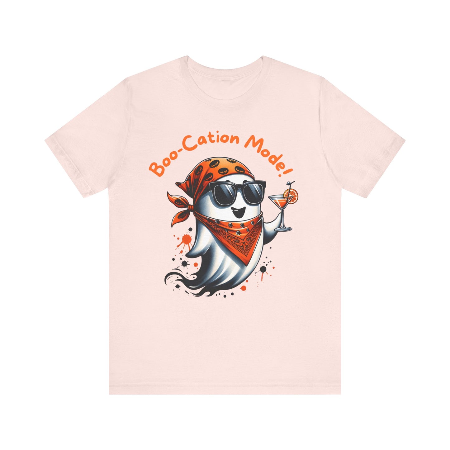 Boo-Cation Mode Ghost Tee, Halloween Shirt, Funny Ghost T-Shirt, Cute Summer Vacation Tee, Spooky Casual Wear