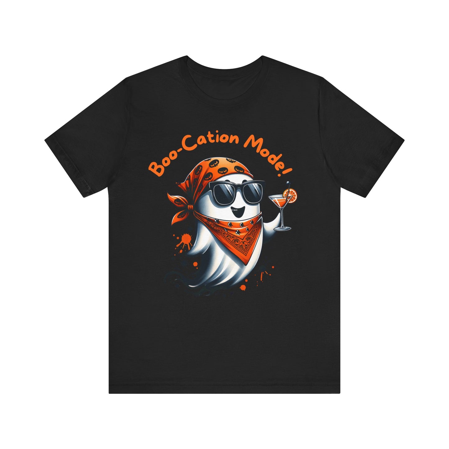 Boo-Cation Mode Ghost Tee, Halloween Shirt, Funny Ghost T-Shirt, Cute Summer Vacation Tee, Spooky Casual Wear