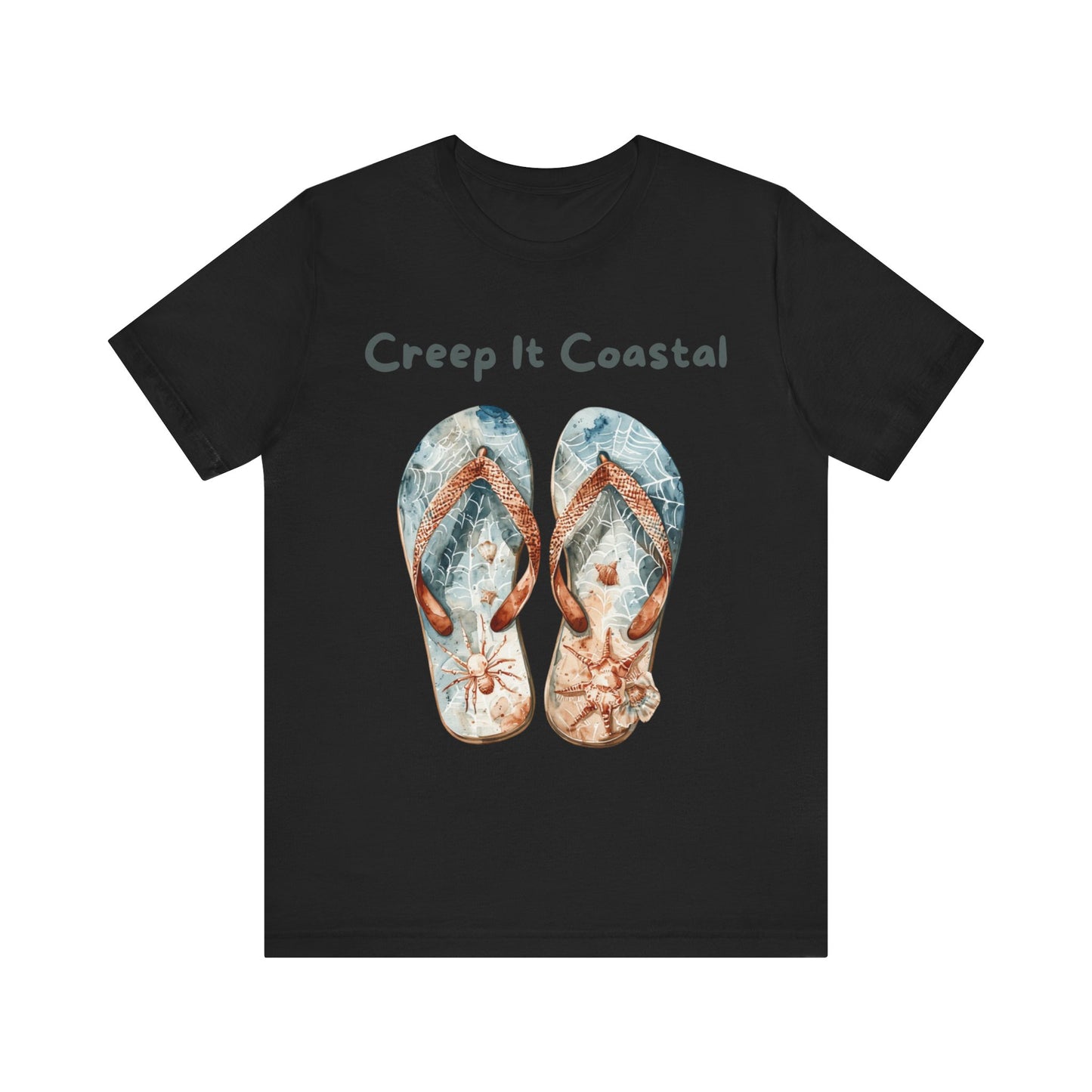Coastal Flip Flop Tee - Summer Vibes, Beachwear, Casual T-Shirt, Gift for Ocean Lovers, Vacation Shirt, Beach Day Essential