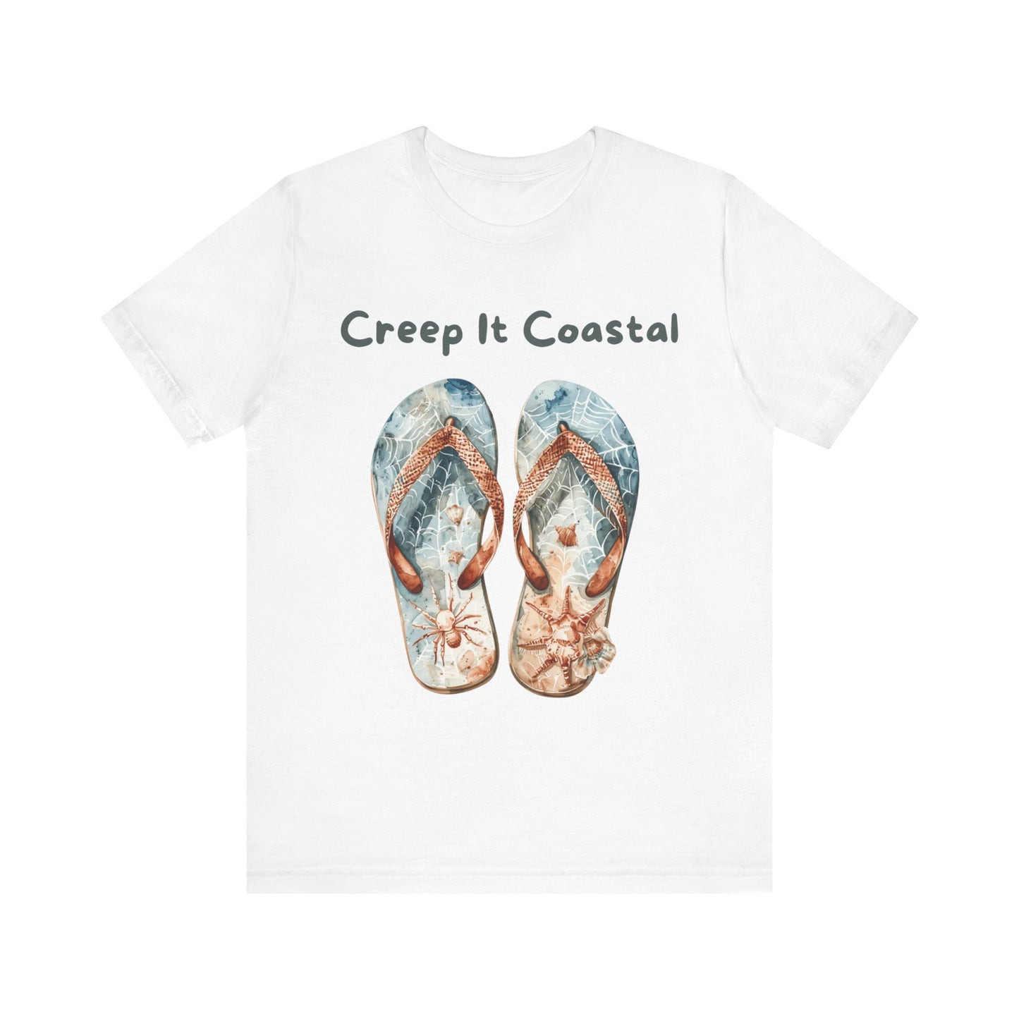 Coastal Flip Flop Tee - Summer Vibes, Beachwear, Casual T-Shirt, Gift for Ocean Lovers, Vacation Shirt, Beach Day Essential
